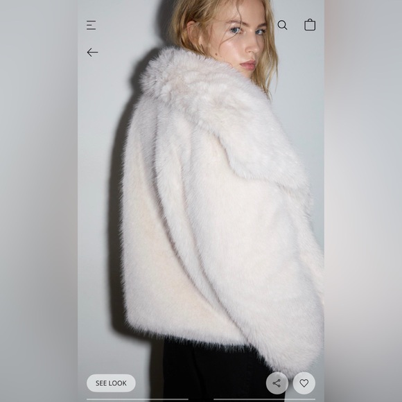 Stradivarius Cream Teddy Jacket - Picture 3 of 7